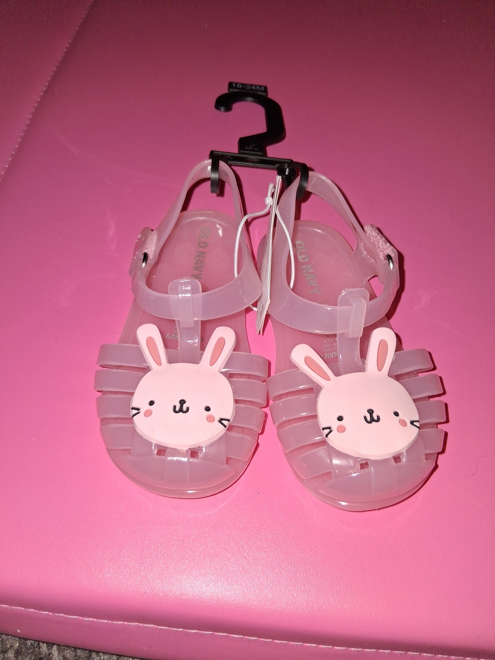 NWTS Kids Pink Bunny Jelly Sandals - Cute Toddler Summer Shoes 18-24 M